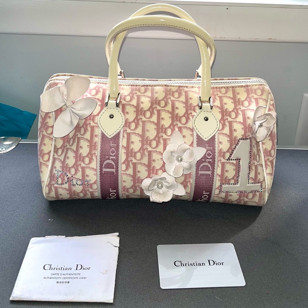 Authentic Dior pink Trotter Mini Boston Bag y2k